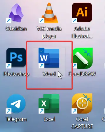 Ikon Microsoft Word di Desktop